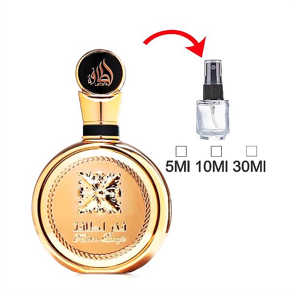 Perfume de Bolso Decant Original - Fakhar Gold Extrait - Lattafa - Perfume Unissex