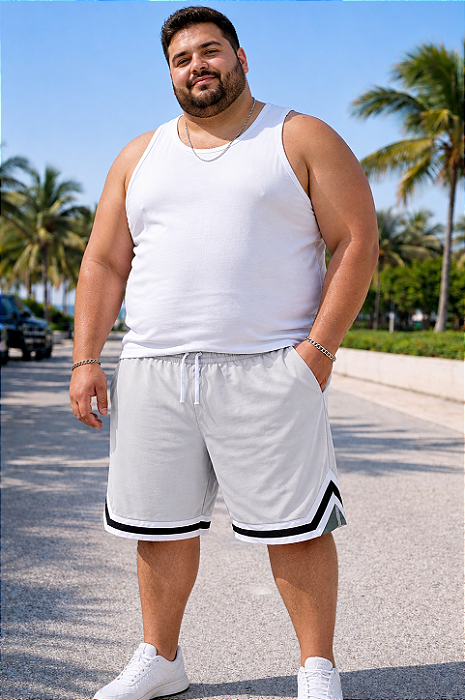 Bermuda Americana Cor Cinza - Plus size do M ao G5
