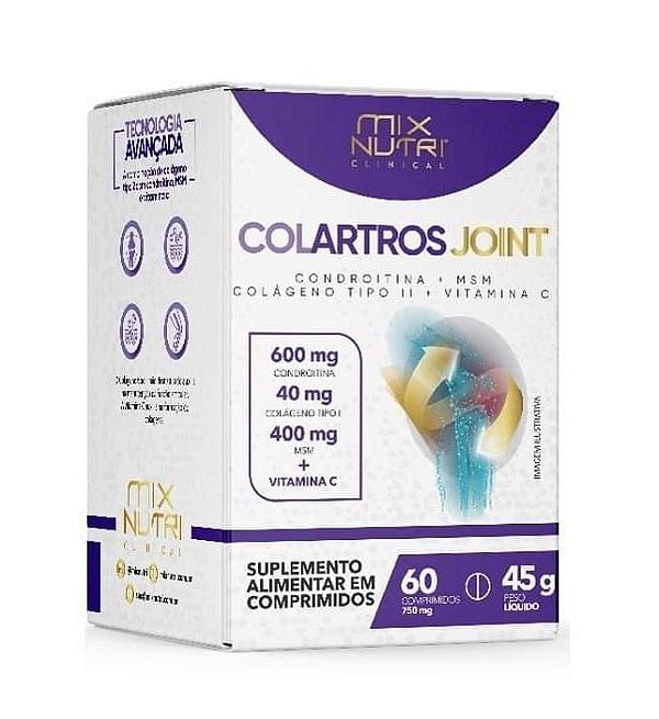 Colágeno Tipo2 Condroitina + Vitam C Colartros Joint Dores Articulares Mix Nutri