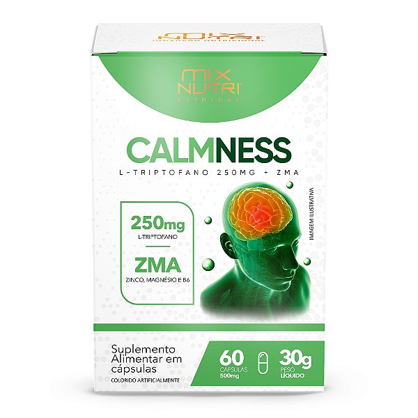 Calmness L-triptofano Concentrado 250mg + Zma Mix Nutri 60 Cápsulas
