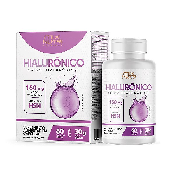 Ácido Hialurônico Hsn Anti Rugas Mix Nutri 60 Cápsulas
