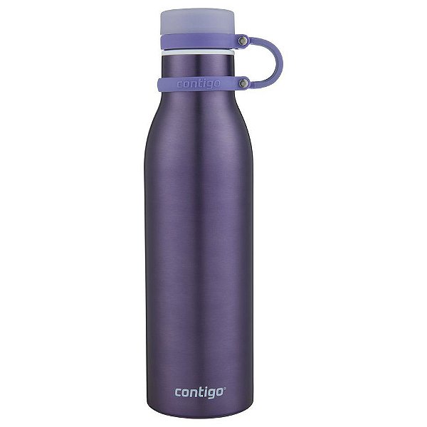 Garrafa Portátil Térmica Academia Lazer Inox Duplo 591 Ml Contigo Roxa
