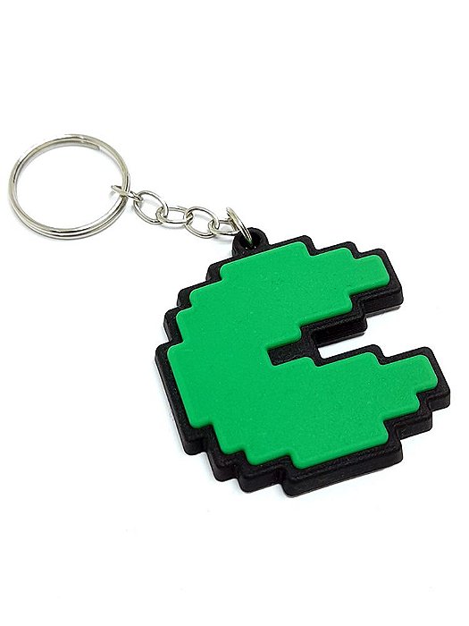 Chaveiro Pac Man Verde Emborrachado