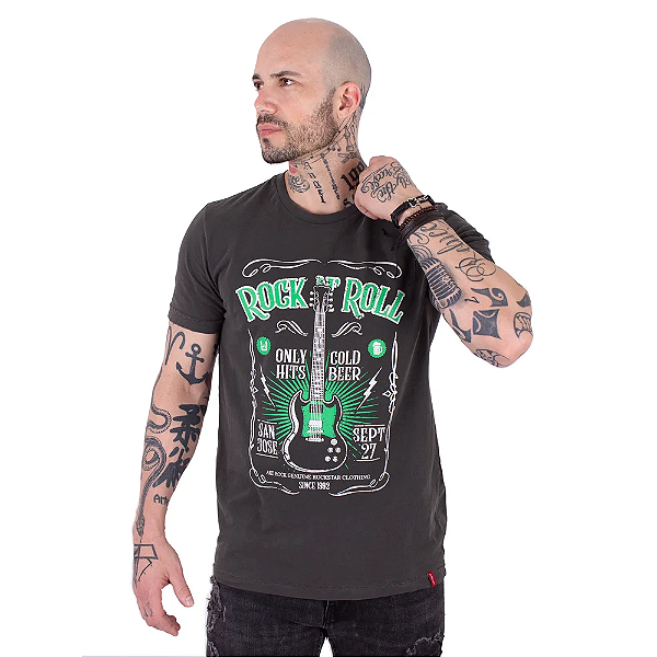 Camiseta Estonada Rock Only Hits Preta.