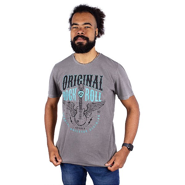 Camiseta Estonada Genuine Rock Cinza