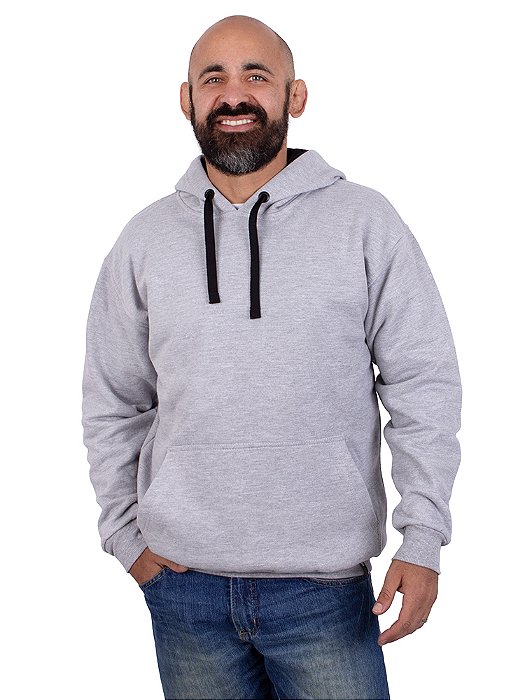 Moletom canguru cheap cinza