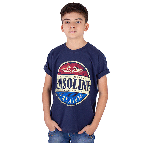Camiseta Juvenil Gasoline Marinho