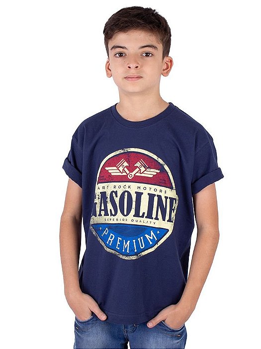 Camiseta Juvenil Gasoline Marinho