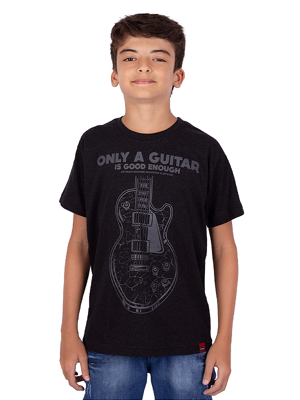 Camiseta Juvenil Guitarra Only Preta Jaguar