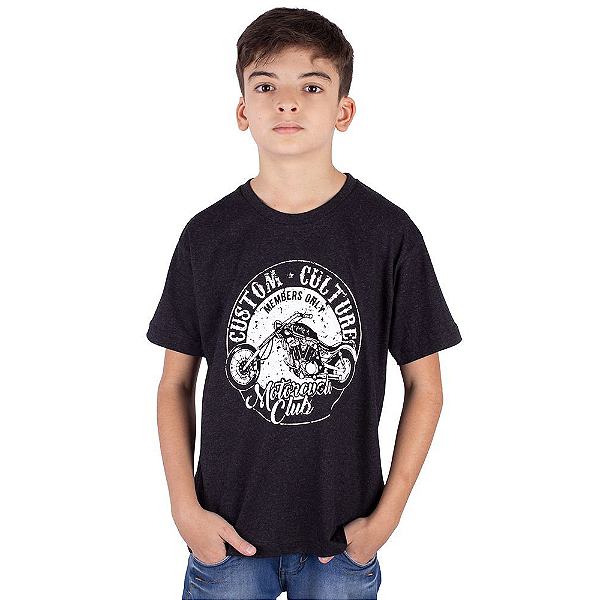 Camiseta Juvenil Moto Members Preta Jaguar
