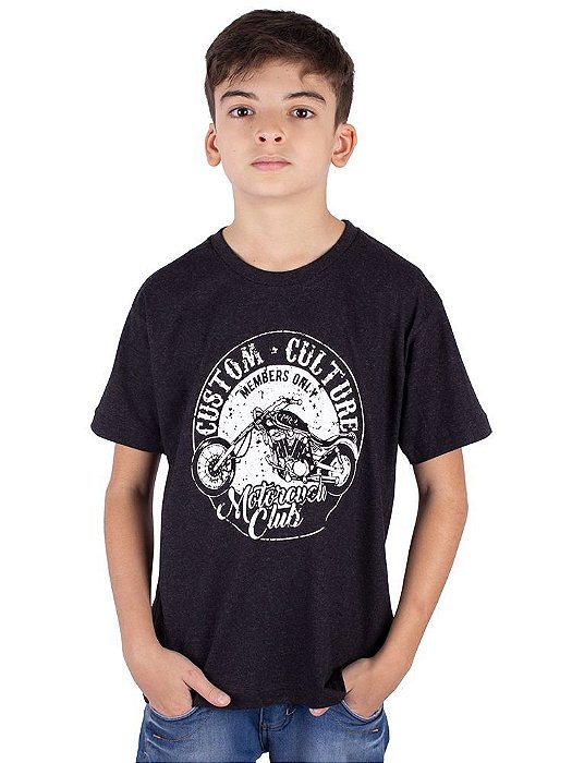 Camiseta Juvenil Moto Members Preta Jaguar