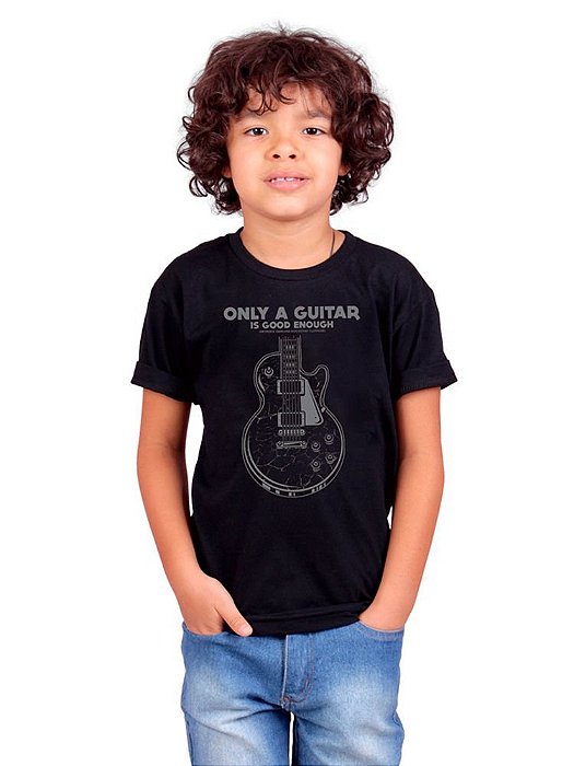 Camiseta Infantil Guitarra Only Preta