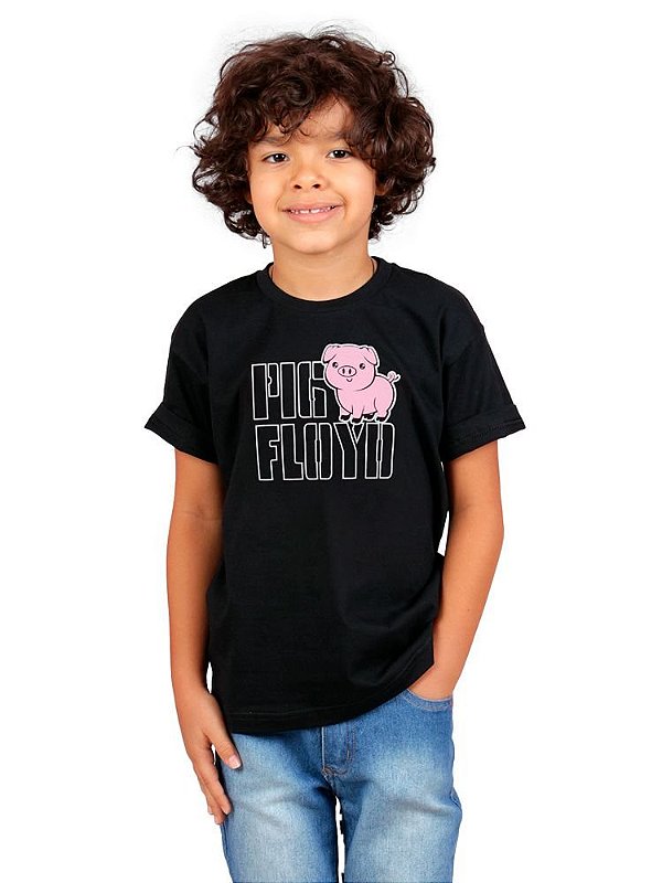Camiseta Infantil Pig Floyd Preta.