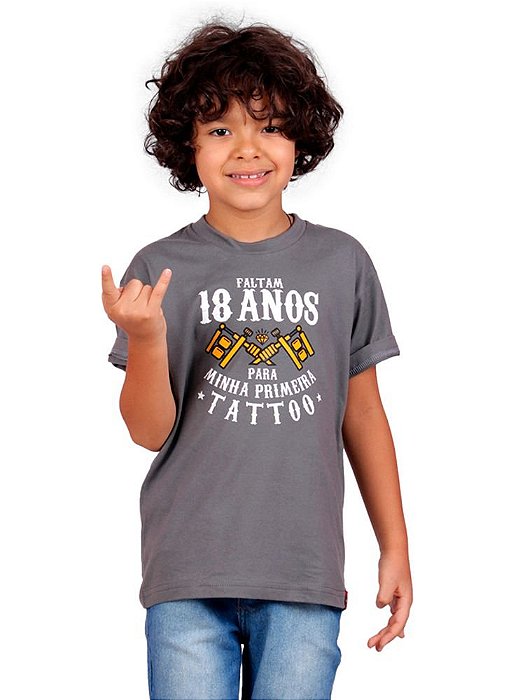 Camiseta Infantil Primeira Tattoo Chumbo