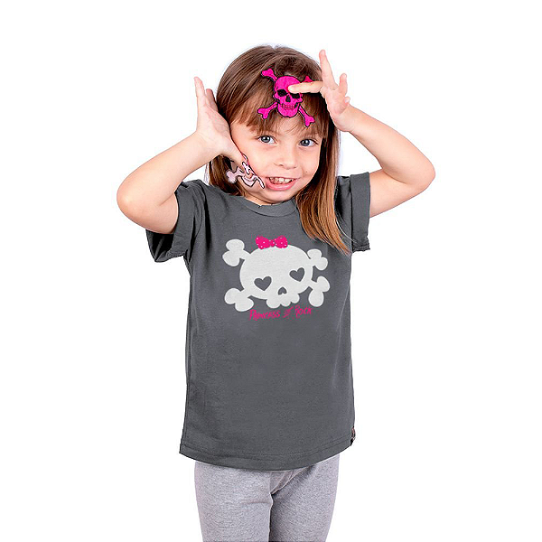 Camiseta Infantil Princesa do Rock Chumbo