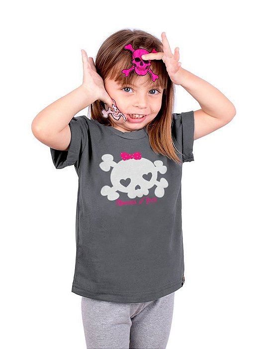 Camiseta Infantil Princesa do Rock Chumbo