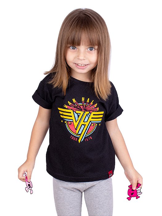 Camiseta Infantil Van Halen Preta Jaguar