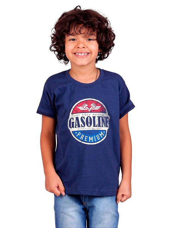 Camiseta Infantil Gasoline Marinho