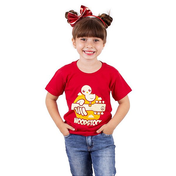 Camiseta Infantil Woodstock Vermelha