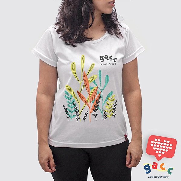 Camiseta Feminina Gacc  Jardim Branca