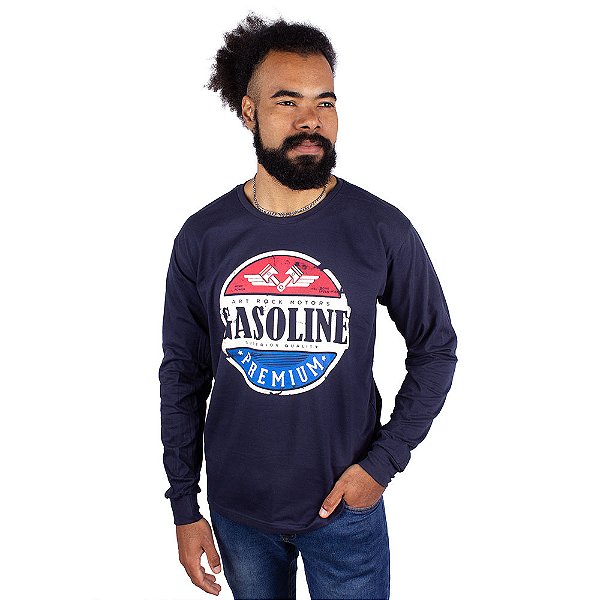 Camiseta Manga Longa Gasoline Marinho