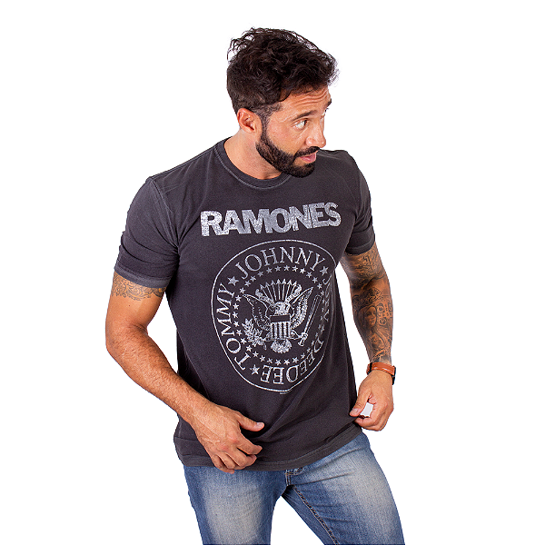 Camiseta Ramones Estonada Preta - Viva a Vida com Arte, Viva com Art Rock!