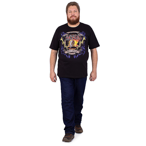 Camiseta Plus Size ACDC Hells Bells Preta Oficial