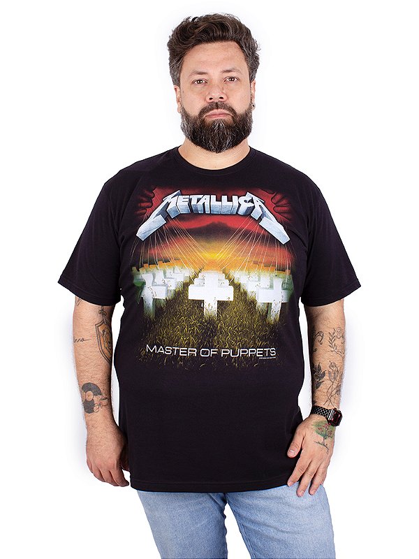 Camiseta Plus Size Metallica Master Of The Puppets Preta Oficial