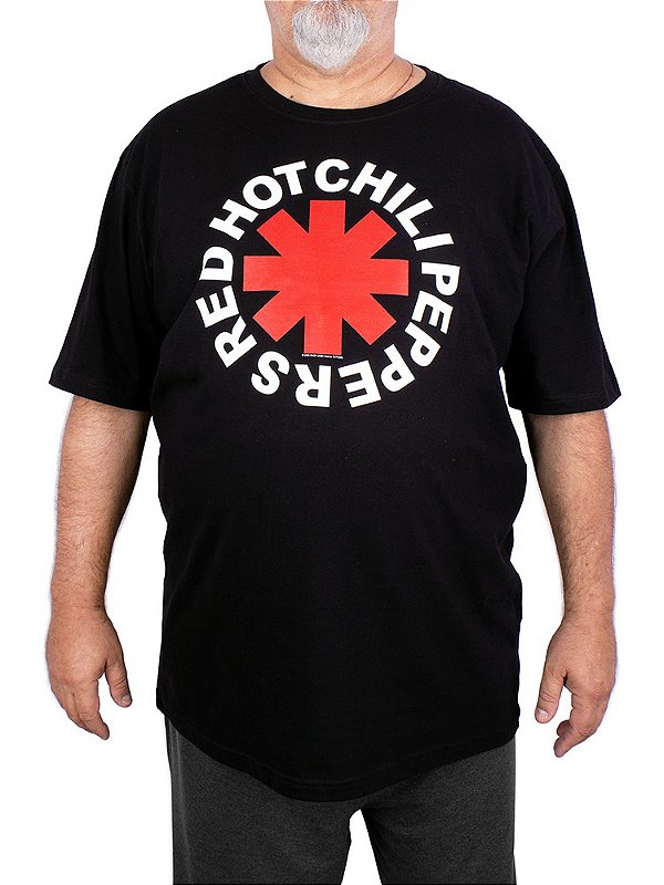 Camiseta Plus Size Red Hot Chili Peppers Preta Oficial