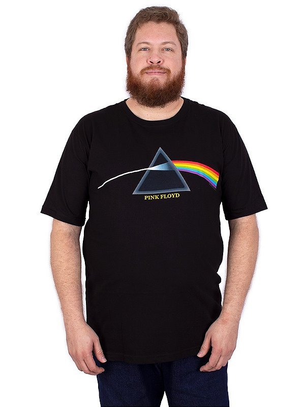 Camiseta Plus Size Pink Floyd Dark Side Prism Preta Oficial