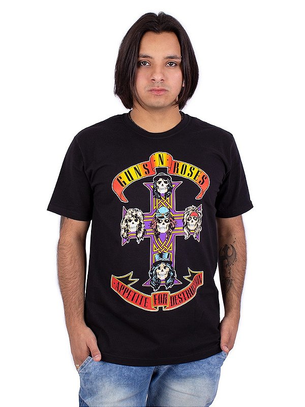 Camiseta Guns N' Roses Appetite for Destruction Preta Oficial