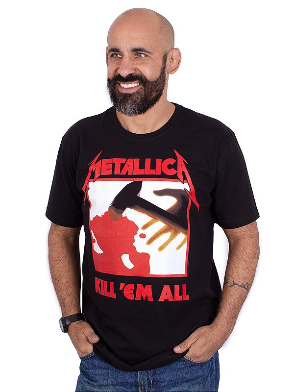 Camiseta Metallica Kill 'Em All Preta Oficial - Viva a Vida com Arte, Viva  com Art Rock!