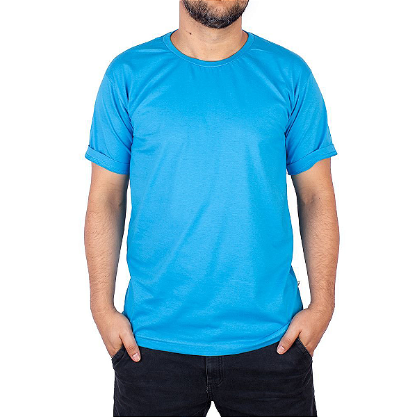 Camiseta Básica Azul Turquesa.