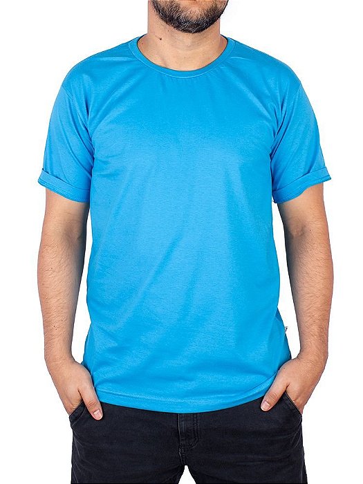 Camiseta Básica Azul Turquesa.