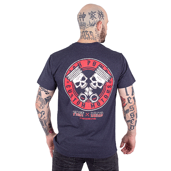Camiseta Caveira Piston Skull.