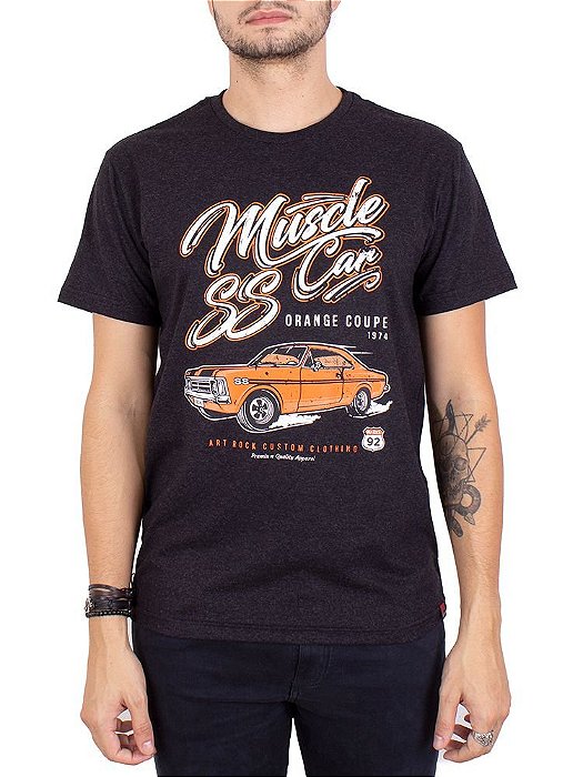 Camiseta Opala Muscle Car Preto Jaguar.