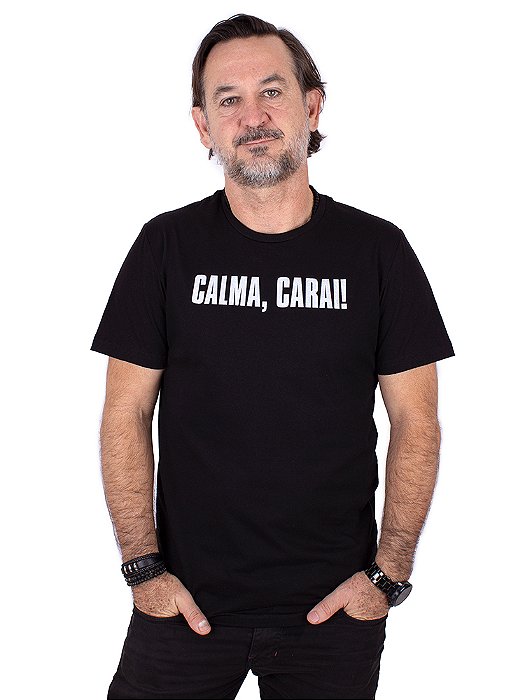 Camiseta Plus Size Calma Carai Preta.