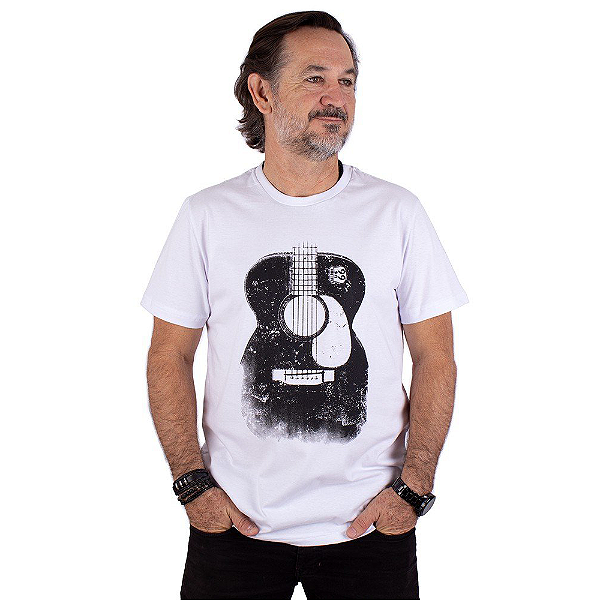 Camiseta Violão Branca.