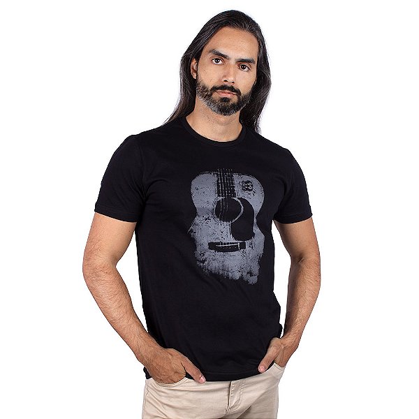Camiseta Violão Preta.