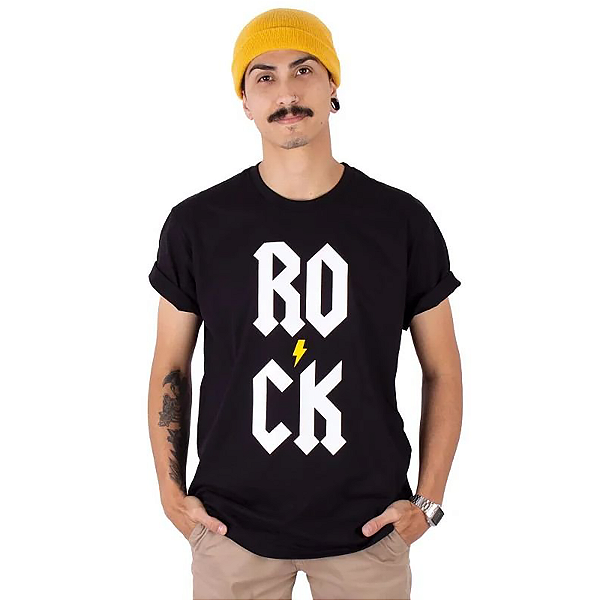 Camiseta Rock Vert Preta.