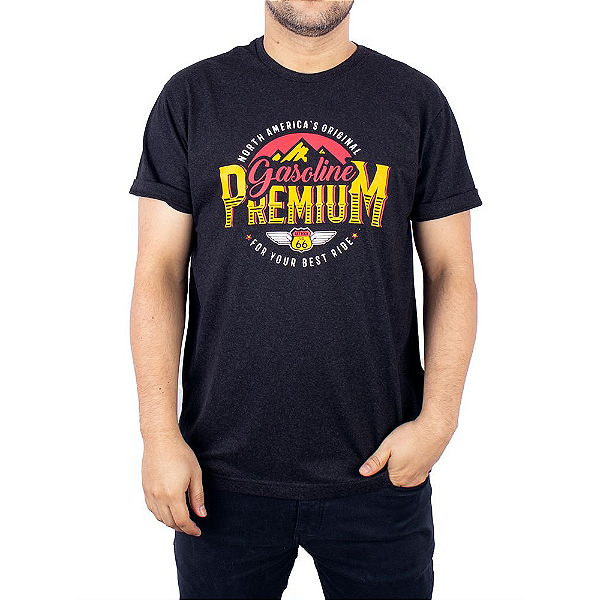 Camiseta Gasolina Premium Preto Jaguar.