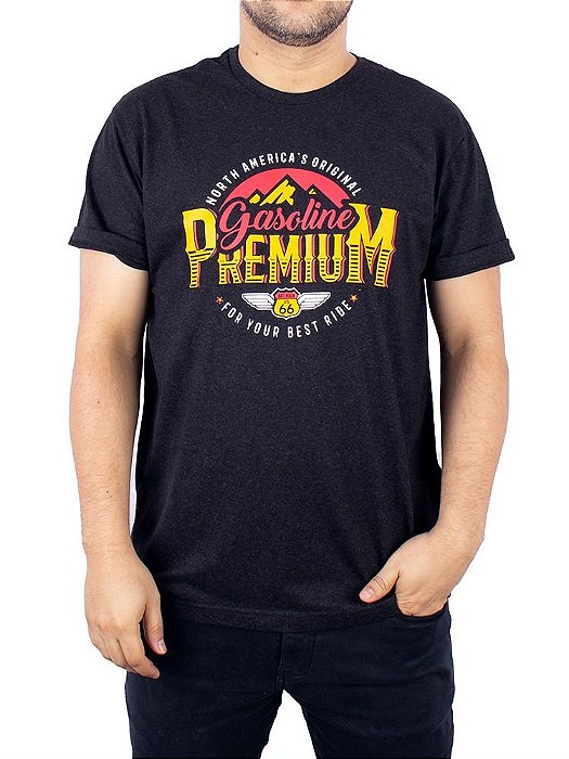 Camiseta Gasolina Premium Preto Jaguar.