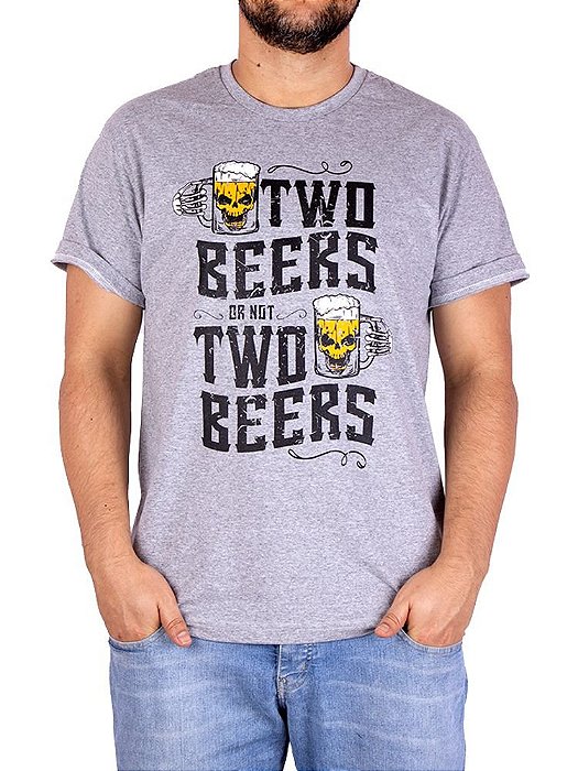 Camiseta Duas Cerveja Cinza Mescla.