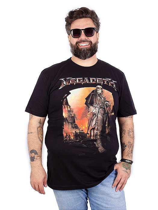 Camiseta Plus Size Megadeth The Sick Preta Oficial