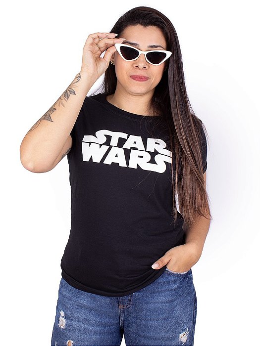 Camiseta Feminina Star Wars Preta Oficial