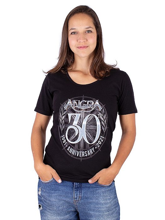 Camiseta Feminina Angra Preta Oficial