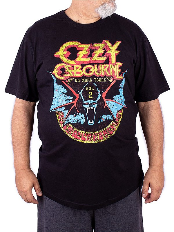 Camiseta Plus Size Ozzy Osbourne No More Tour Preta Oficial