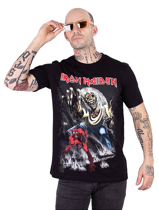 Camiseta Iron Maiden The Number Of The Beast Preta Oficial