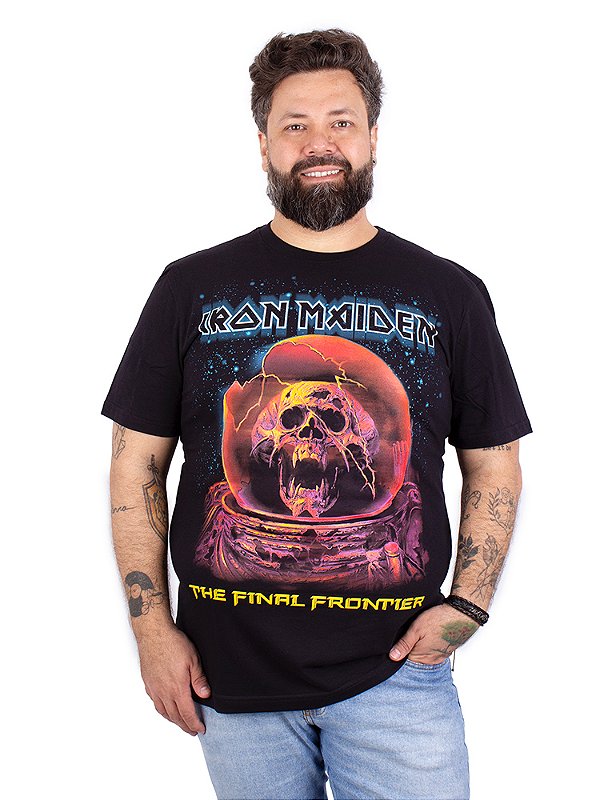 Camiseta Plus Size Iron Maiden The Final Frontier Preta Oficial