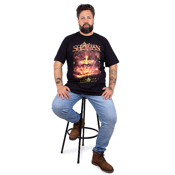 Camiseta Plus Size Shaman Ritualive 18th Preta Oficial